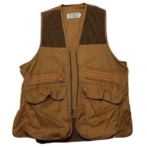 Big Horn Black Sheep Hunting Vest Mens L Brown Shooting Field Canvas Style 1561